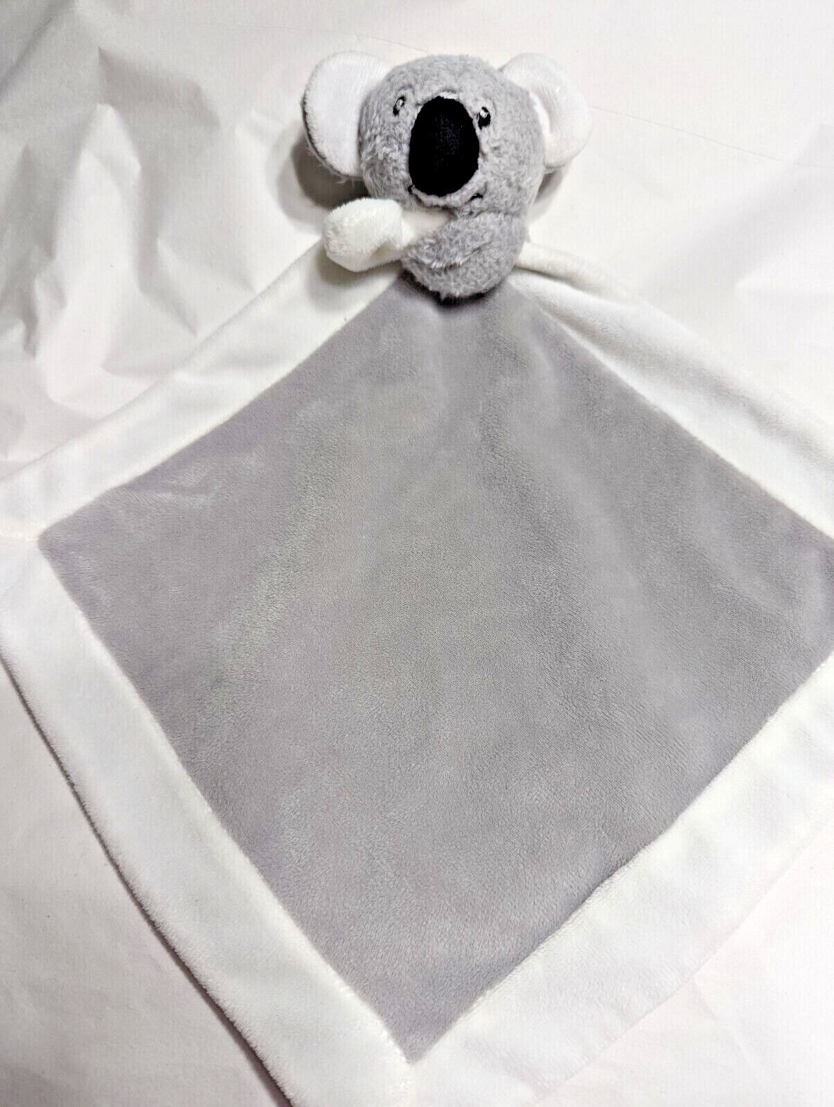 Huggable Friends small gray white koala plush baby security blanket lovey rattle - $29.69