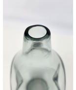 Hand-blown smokey gray glass bud vase Modern Design Indented Sides unsigned - £28.76 GBP