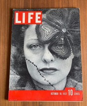 Life Magazine October 18, 1937 Veils Today &amp; Tonight Cover - £15.67 GBP