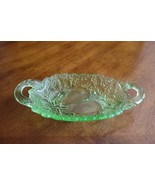 Vintage Indiana Uranium Candy Dish Pear Avocado Serving Tray 9&quot; Oblong G... - $19.99