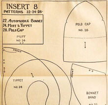 1913 Mary Frances Sewing Pattern Doll Auto Bonnet Muff Tippet Polo Cap D... - $39.99