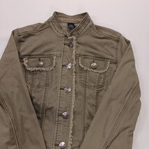Doki Geki IJ23I7XZ Women’s Size Small Green Cotton Blend Button Front Jacket image 15
