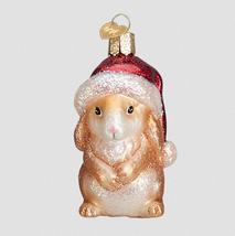 Old World Christmas Christmas Bunny w/HAT Glass Christmas Ornament 12428 Style 2 - £14.06 GBP