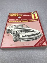 Haynes Techbook Dodge Shadow Plymouth Sundance 1987-1991 1726 Manual KG - $14.85