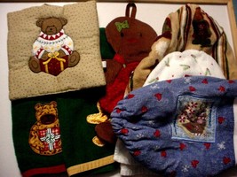(10) Assorted Gingerbread/Teddy Bear Kitchen Towels/Pot Holders-New - $21.50