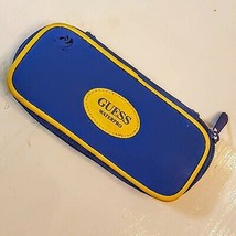 Guess Waterpro Watch Case Only Empty Blue Yellow Vinyl Logo Protector Zipper Pak - £7.04 GBP