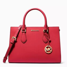 New Michael Kors Sheila Medium Saffiano Vegan Leather Satchel Bright Red - $1,885.14 MXN