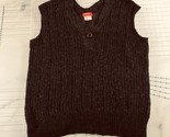 Dorothee Bis Sweater Vest Mens Medium Black Button V Neck Open Knit Ribbed - $22.19