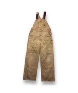 VTG Carhartt R08 Brown Unlined Double Knee Bib Overalls Size 38x32 Work ... - £63.11 GBP