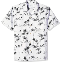 28 Palms Hawaiian Shirt Mens 4XL White Palm Trees Tropical Aloha Cotton Buttoned - £18.29 GBP
