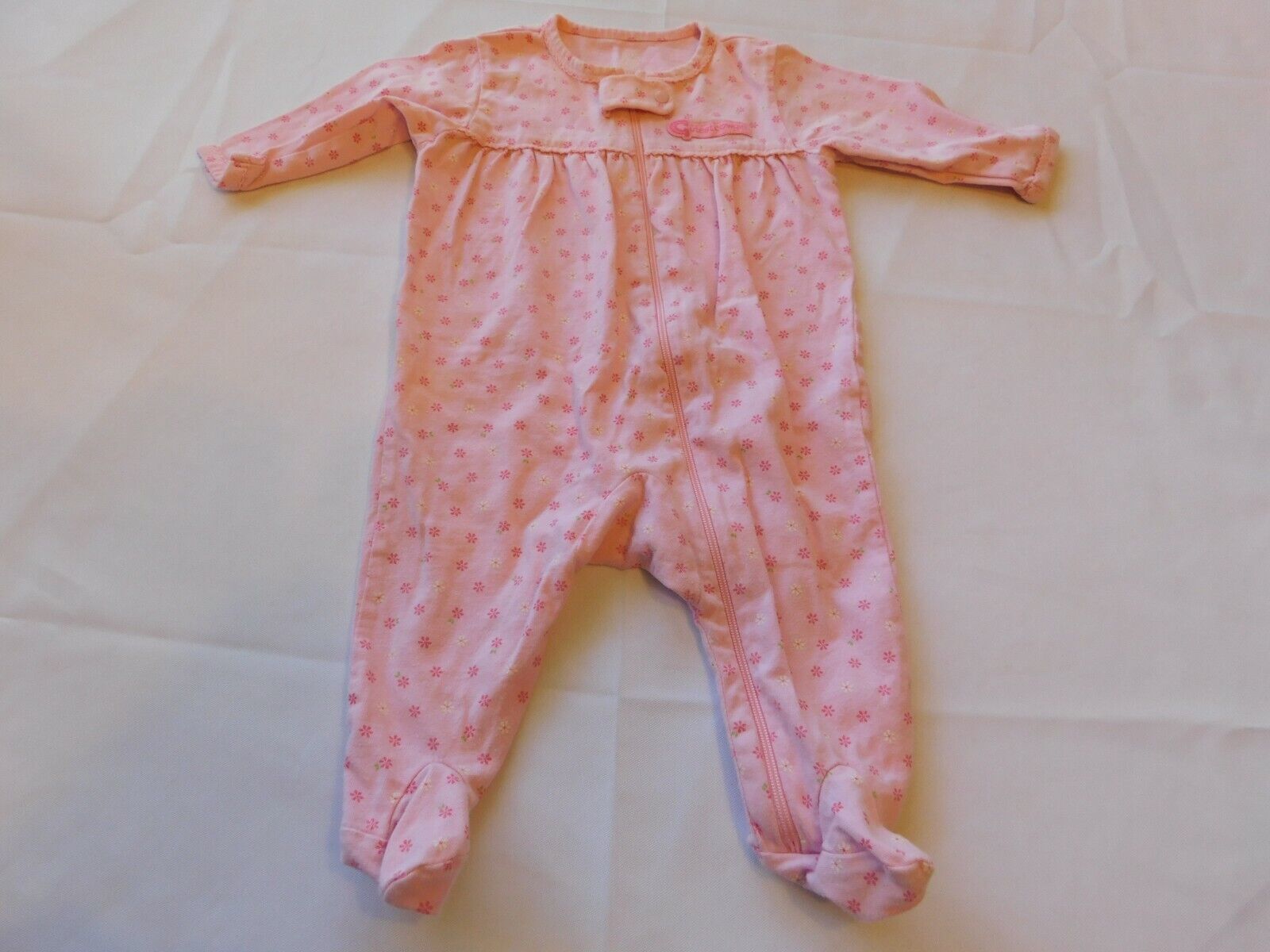 Carter's Just One Year Baby Girls One Piece Footed PJs Sleep PJ Size S small GUC - $10.29