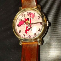 Rare Vintage Spinning Disney Minnie Mouse Watch Small Face Wrist Band SI... - $38.61