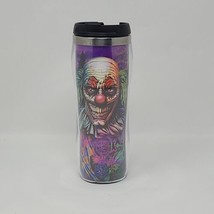 Six Flags Fright Fest Halloween Clown Tumbler Travel Mug- RARE - £21.46 GBP