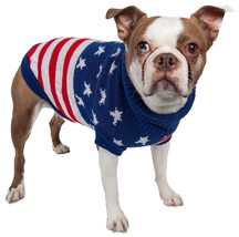Pet Life ® Patriot Independence Star Pet Sweater - Designer Heavy Cable Knitted  - £19.65 GBP+