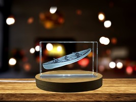 LED Base included | Engraved Crystal Canoe Model - Unique Nautical Collectible - €22,41 EUR - €224,26 EUR