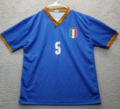 Italy National Football Team UEFA Fabio Cannavaro #5 Jersey Mens Small Blue - $23.12