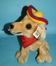 Nanco Paco The Chihuahua Dog 8" Sombrero Hat Beige Plush Soft Toy Vtg 1998 - $16.45