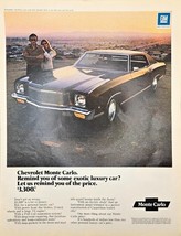 MONTE CARLO-CHEVROLET-Exotic Luxury Car-$3300 1971 Vintage Print Ad - $180.97 MXN