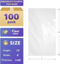 Plastic Aquarium Fish Shipping Bags Watertight 6&quot; x 12&quot; x 2mil 100ct - £10.04 GBP