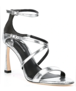 Antonio Melani Hadley Strappy All Leather Stiletto Sandal Sz 10 Silver M... - $36.42