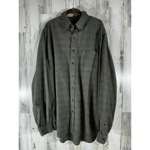 Lands End Mens Flannel Shirt Size XL Tall 17-17H Gray Plaid - $29.67