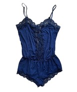 Eberjey Mariana Dreamer Teddy Lace Romper Navy Blue Pajamas S Sexy Modal - $733.34 MXN
