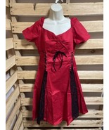 NEW Sucrefas Red Pinup Retro Short Sleeve Dress Woman&#39;s Size XXL KG JD - £50.84 GBP