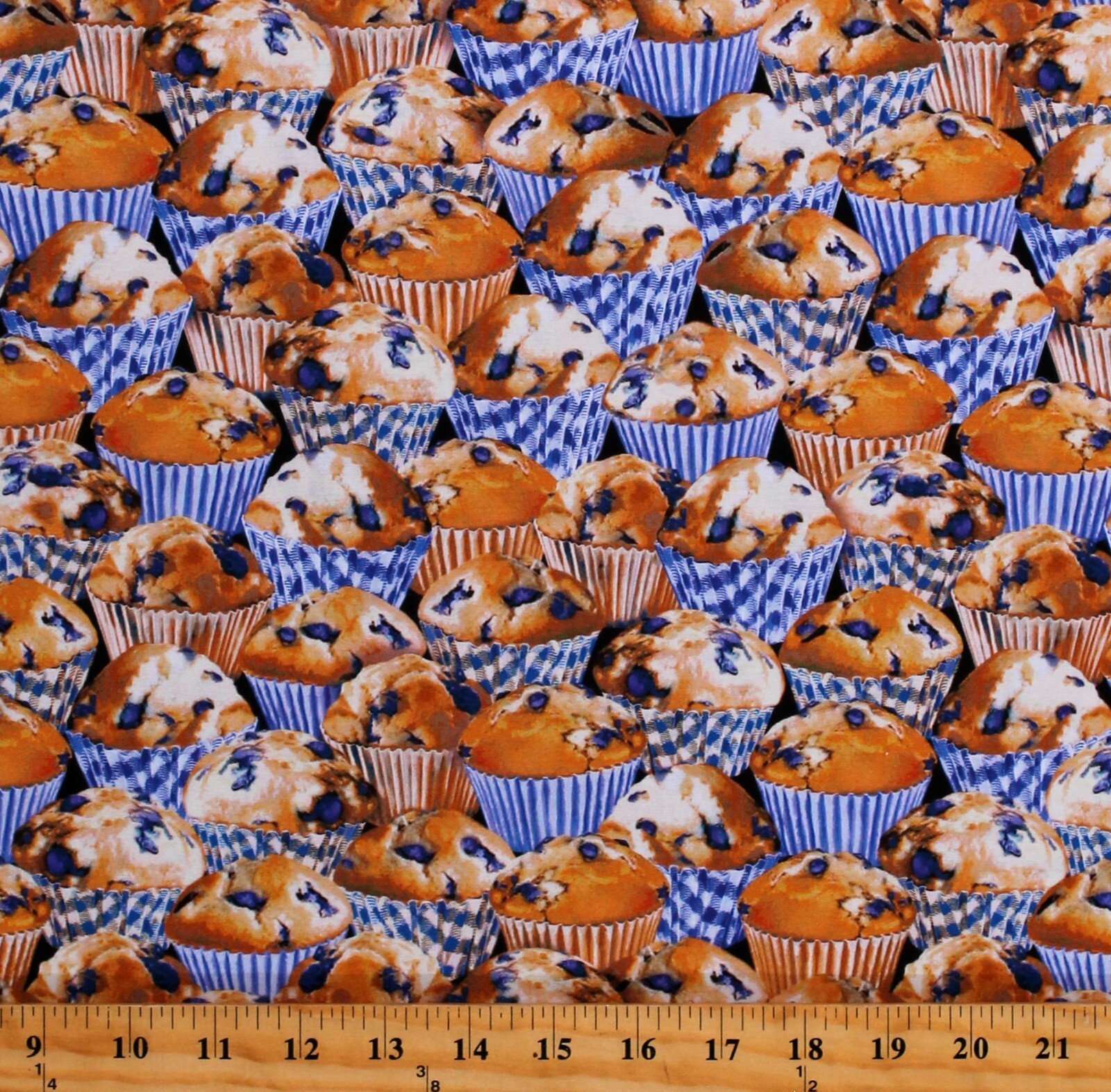 Cotton Blueberry Muffins Desserts Food Blueberries Fabric Print by Yard ... - $12.95