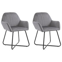 vidaXL Ergonomic Dining Chair Set 2 Gray Velvet Medium Size - $4,247.90 MXN