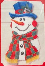 Mary Maxim Snowman Shaped Wall Art Christmas Plastic Canvas Needlepoint ... - $19.24