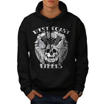 Wellcoda Rider Death Skull Mens Hoodie, Biker Casual Hooded Sweatshirt - £25.64 GBP+