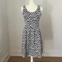 Anthropologie Maeve Caldera Chevron Print Dress Navy White Medium - $19.99