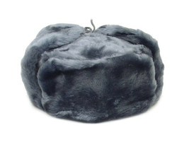 Authentic russian military gray ushanka faux fur hat made in russia - £30.40 GBP