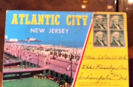 VTG ATLANTIC CITY New Jersey Fold Out Postcards 7 Double Sided Cards 1958 - $4.94