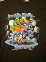 Ed Roth Rat Fink T-Shirt Do Unto Others Then Split Alligator Black Shirt... - $56.99