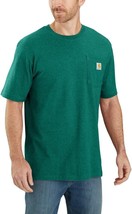Carhartt Pocket T Shirt Mens S Green Loose Fit Heavyweight LOGO NEW - $24.62