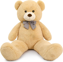 Maogolan Giant Big Teddy Bear 4 Feet 47 Inch Life Size Tan Plush Bear Brown Stuf - £47.55 GBP