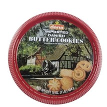 Vintage 1985 Round Dana Imported Butter Cookies Tin W/Lid Denmark Empty 7.5x3.5” - £7.62 GBP
