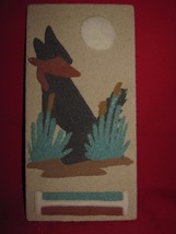 Small Southwest sand art coyote picture - $9.46