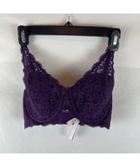 VICTORIA’S SECRET BODY Floral Lace Lined Demi Bra Size 32DD Purple Double - $180.11 MXN