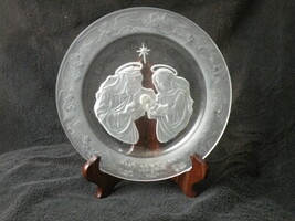 jesus and mary Glass Frosted Serving Platter 15” Religious Holiday ( THE... - $533.02 MXN