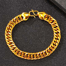 24K Gold-Plated Figaro Link Bracelet - £11.98 GBP