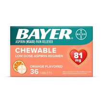 Aspirin Regimen Bayer, 81mg Chewable Tablets, Pain Reliever, Orange, 36 Count - £7.47 GBP