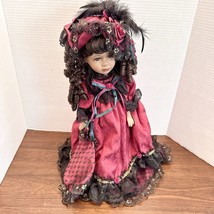 Collectors Choice DanDee African American Porcelain 16&quot; Doll Victorian Feather - $34.99