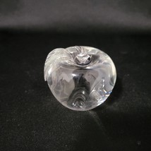 Vintage Crystal Glass Clear Apple Desk Paperweight Solid Quality Art Glass - $14.84