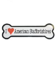 I Heart (Love) American Staffordshires Dog Bone Car Magnet  2x7 USA Wate... - £3.95 GBP