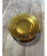 Vintage 1970&#39;s Vitrosax Italy Amber Glass 7.25” Dinner Plates Set of 10 - $88.90 CAD