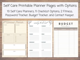 50 Self Care Instant Download Planner Pages: 12 Self Care Planner Page O... - £1.59 GBP
