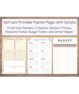 50 Self Care Instant Download Planner Pages: 12 Self Care Planner Page O... - $2.00