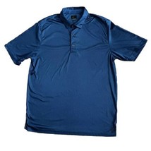 Greg Norman Polo Golf Shirt Mens M Blue Geometric Print Short Sleeve Play Dry - £9.94 GBP